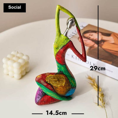 Abstrakt Färgglad Kvinna