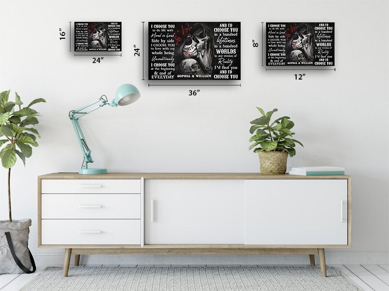 I'd Choose you in a hundred lifetimes - Gift for a Couple - Personalized Poster / Framed Poster / Canvas