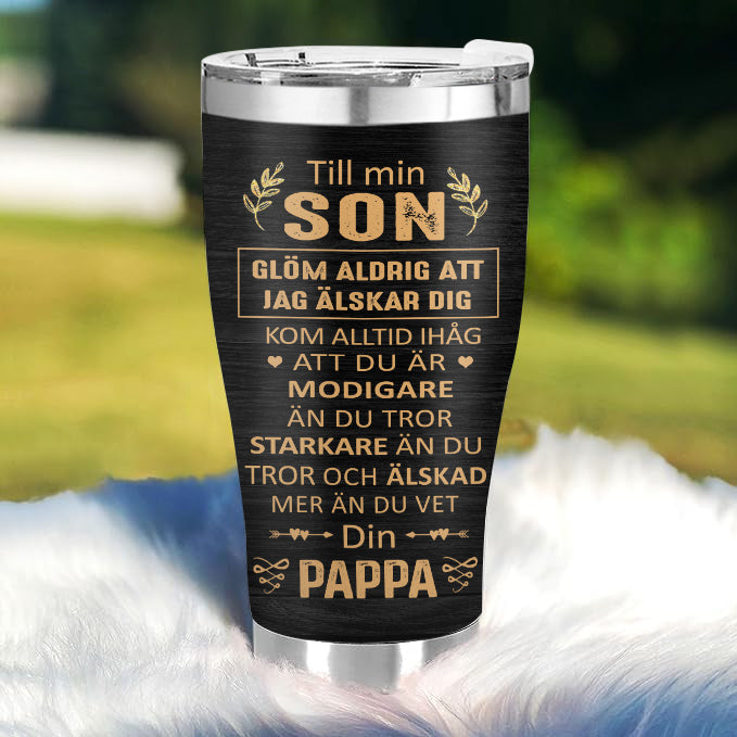 Du Är Modigare Än Du Tror - Present till sonen - Personligt glas
