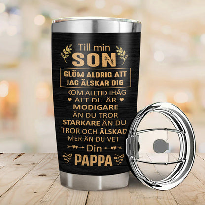 Du Är Modigare Än Du Tror - Present till sonen - Personligt glas