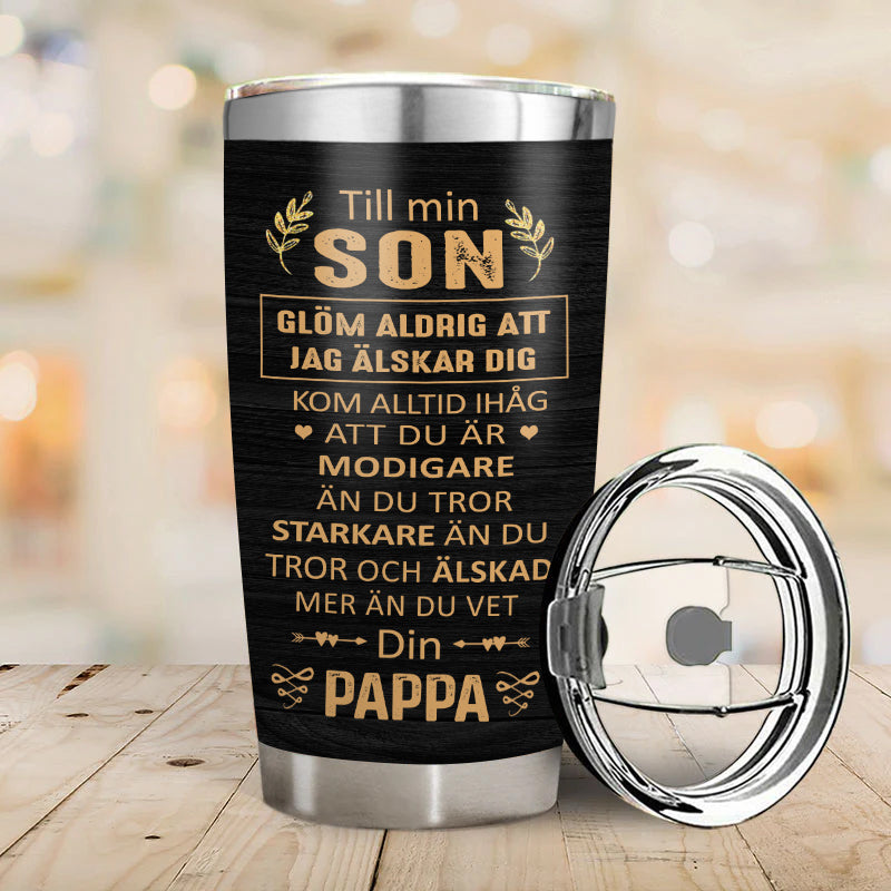 Du Är Modigare Än Du Tror - Present till sonen - Personligt glas