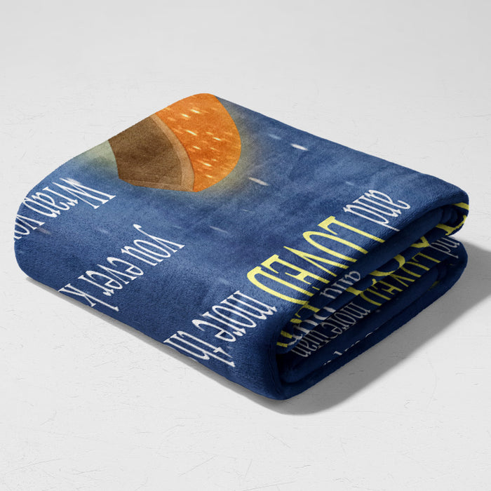 Love you to the moon and back –  Gift for son/daughter – Personalized fleece/sherpa blanket