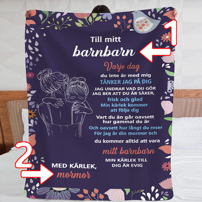 Filt Från från mormor till barnbarn - "Min kärlek till dig för alltid"