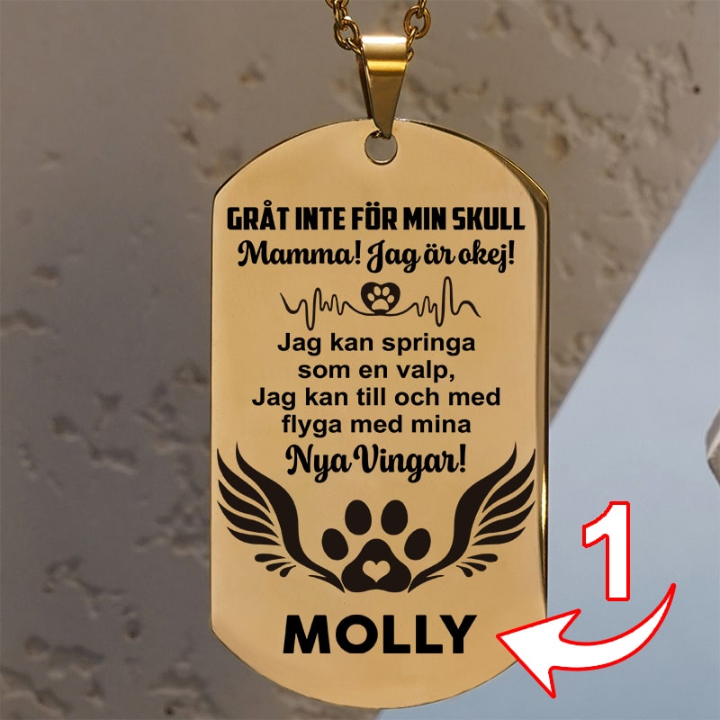 Kundanpassad minnes-identitesbricka - Din stjärna kommer aldrig att blekna