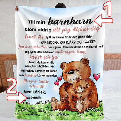 Filt Från från mormor till barnbarn - "Lyckan i dig"