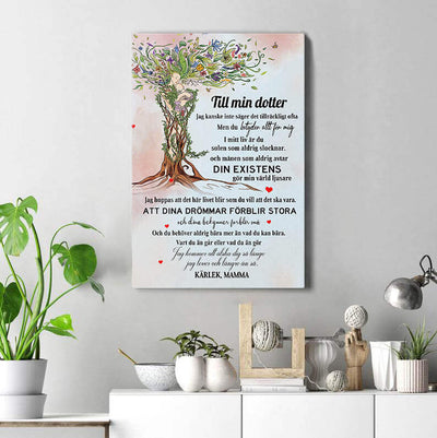 Foto på duk från mor till dotter - "Kärleksträd"