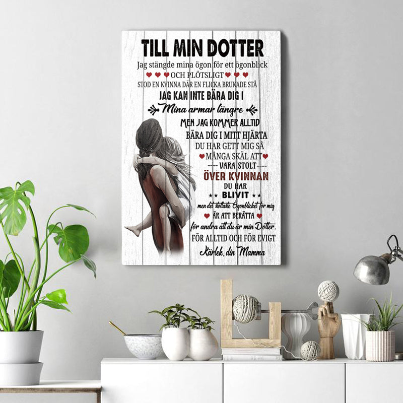 Foto på duk från mor till dotter - "Min skönhet finns i dig"