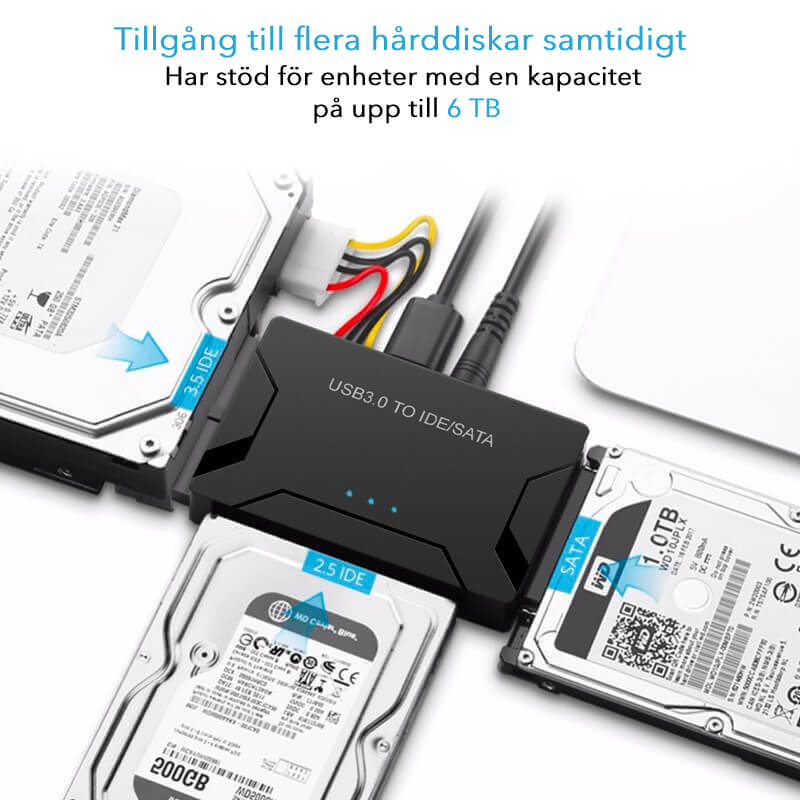 USB 3.0 till IDE/SATA hårddiskadapter
