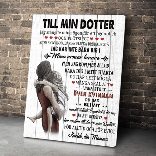 Foto på duk från mor till dotter - "Min skönhet finns i dig"