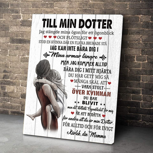 Foto på duk från mor till dotter - "Min skönhet finns i dig"