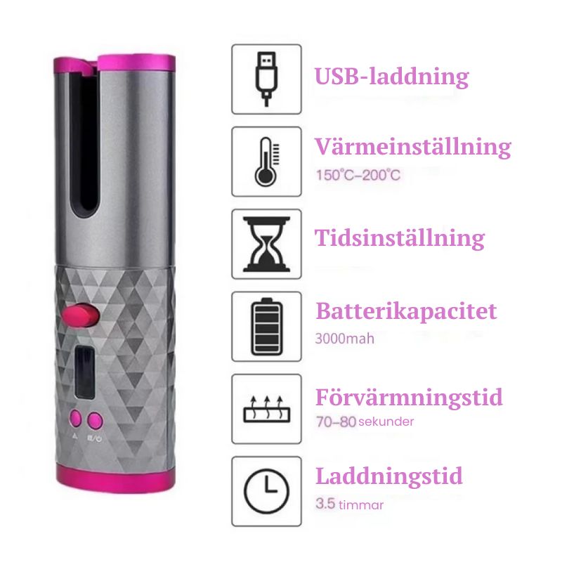 Trådlös automatisk hårrullare