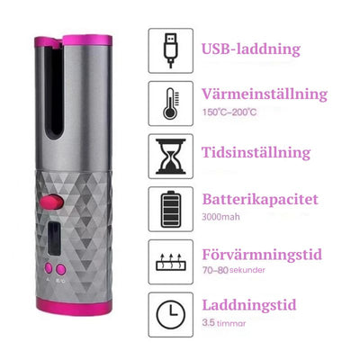 Trådlös automatisk hårrullare