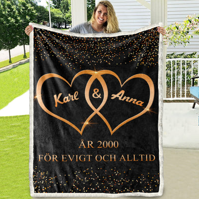 Filt för par med ditt namn - Förevigt och alltid