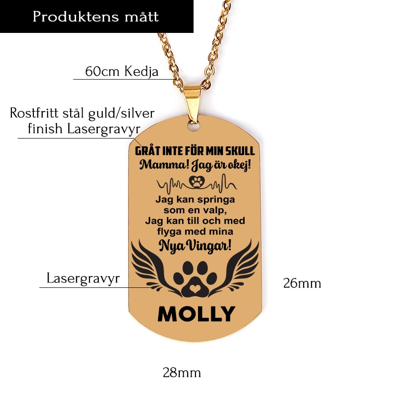 Kundanpassad minnes-identitesbricka - Din stjärna kommer aldrig att blekna