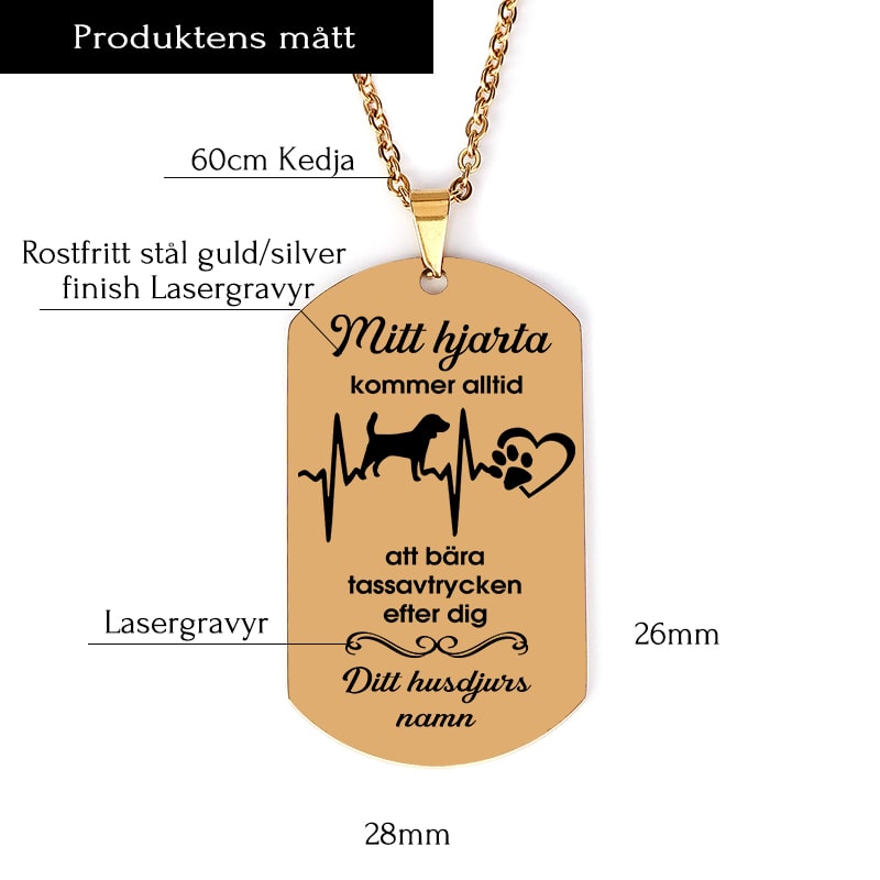 Kundanpassad minnes-identitesbricka - Min skyddsängel