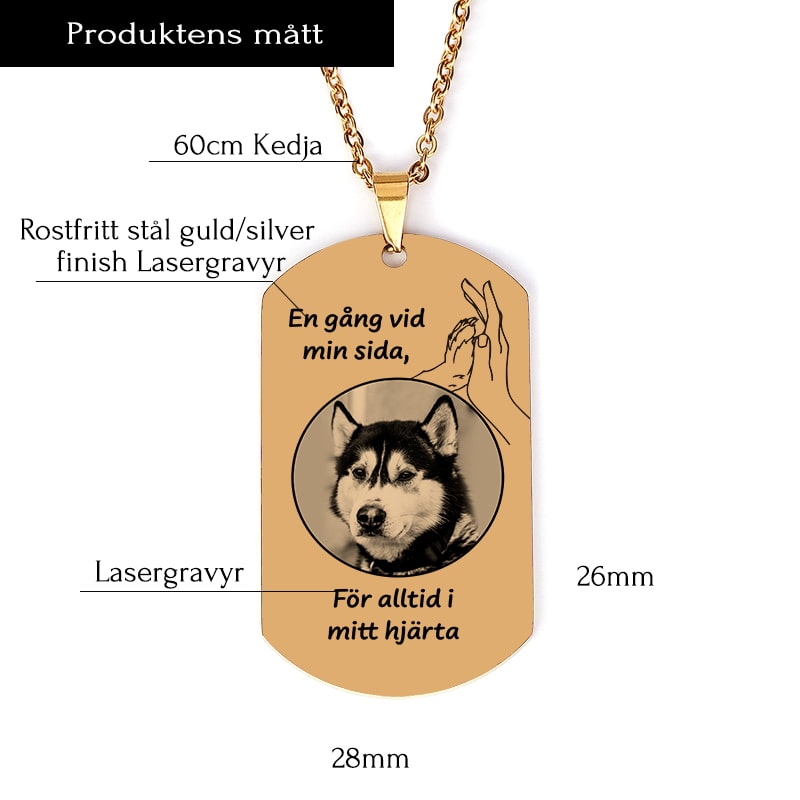 Kundanpassad minnes-identitesbricka - Evig kärlek