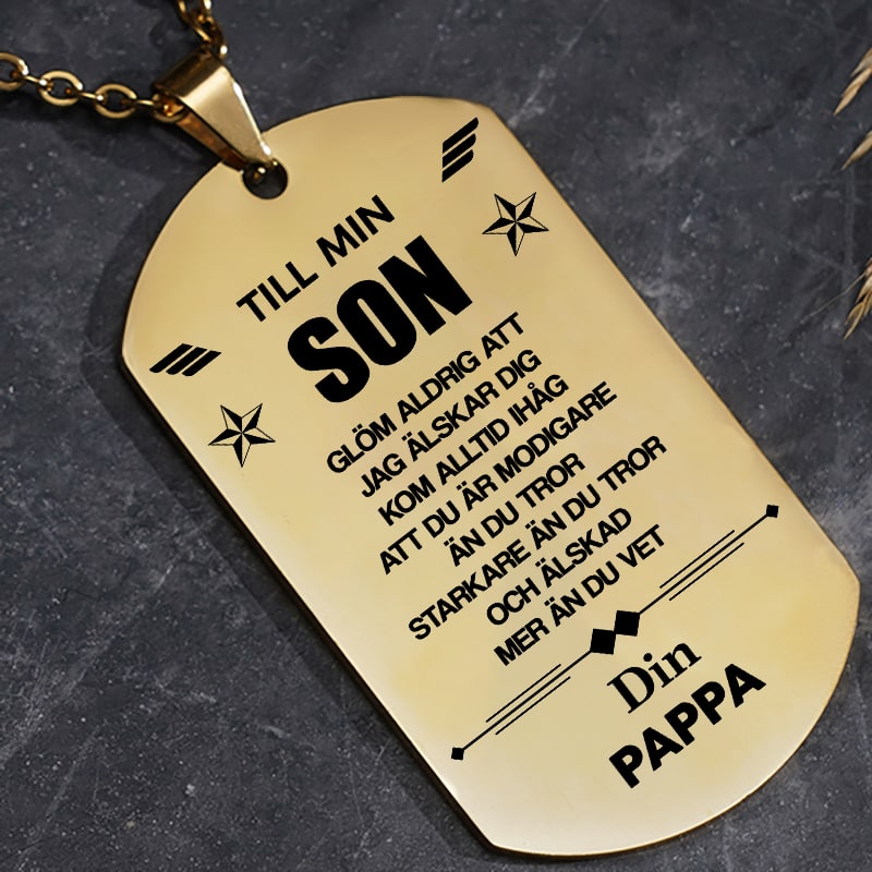 Hänge med gravyr från far till son - Jag är alltid med dig