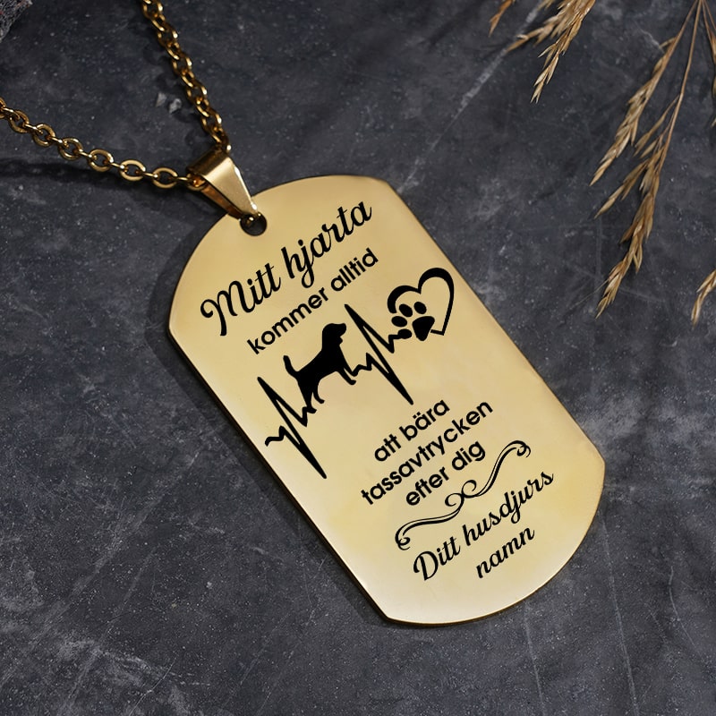 Kundanpassad minnes-identitesbricka - Min skyddsängel