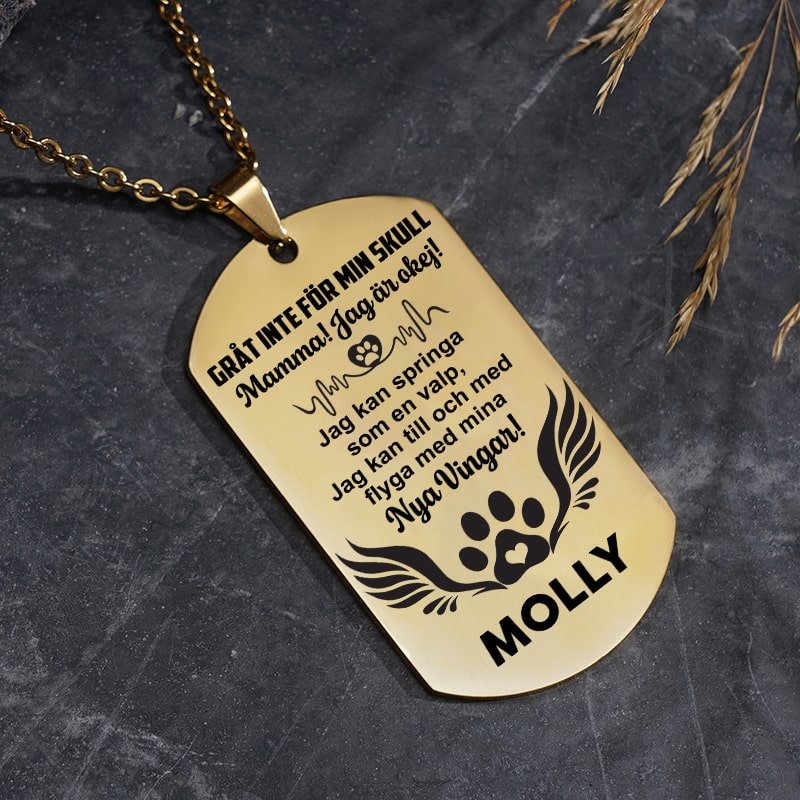 Kundanpassad minnes-identitesbricka - Din stjärna kommer aldrig att blekna