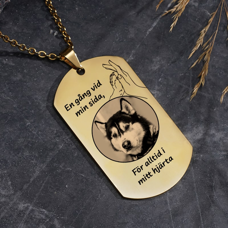 Kundanpassad minnes-identitesbricka - Evig kärlek