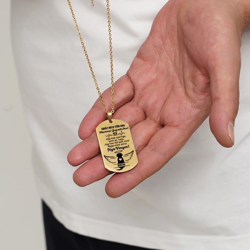 Kundanpassad minnes-identitesbricka - Bra minnen