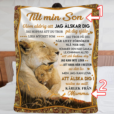 Filt Från mor till son - "Värmen från en mors beröring"