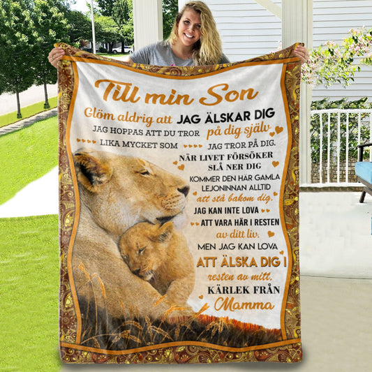 Filt Från mor till son - "Värmen från en mors beröring"