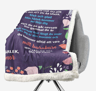 Filt Från från mormor till barnbarn - "Min kärlek till dig för alltid"