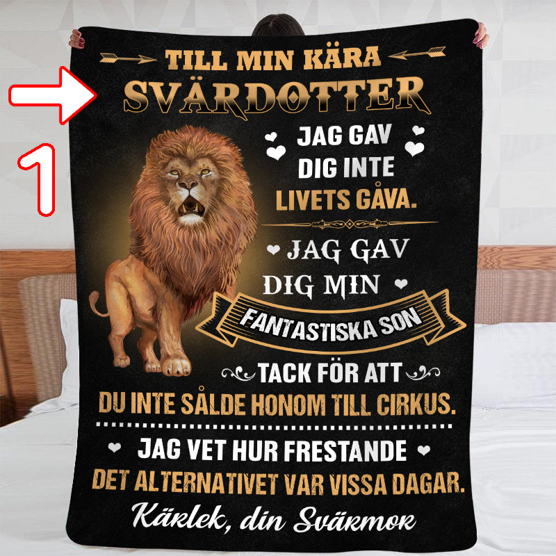 Filt Från Mor till Dotter - "Till min kära svärdotter"