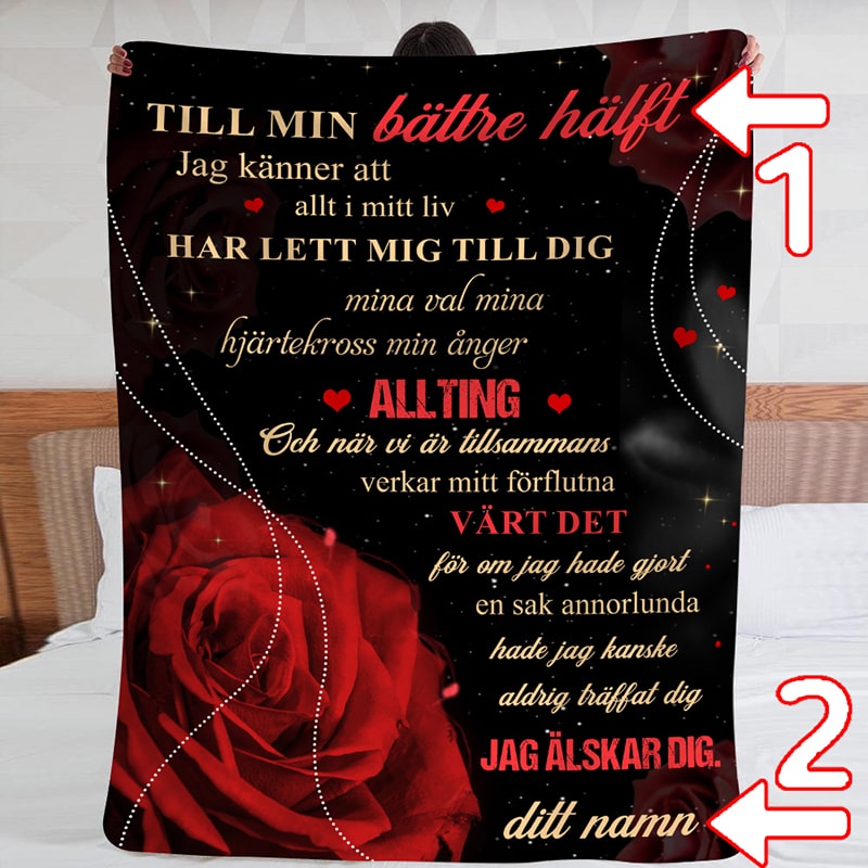 Filt för en älskad - "Jag älskar dig så mycket"