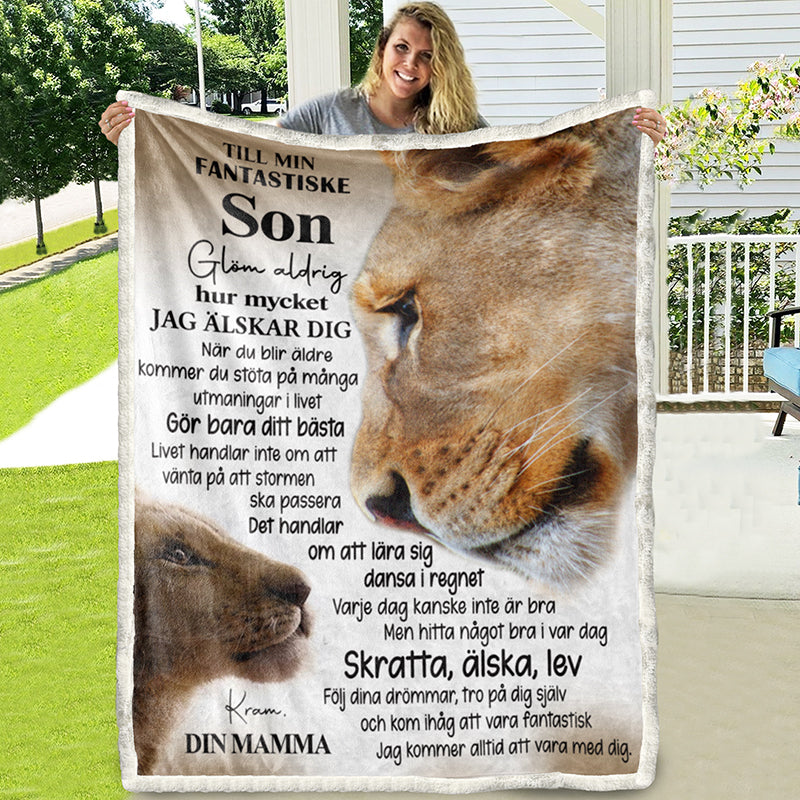 Filt Från mor till son - "Jag är alltid med dig"