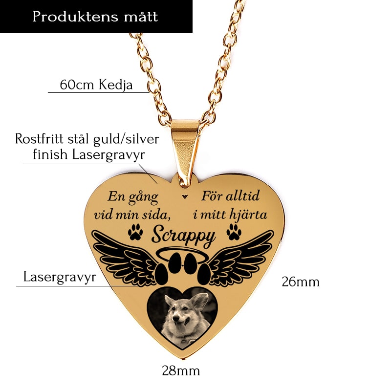 Kundanpassat minneshalsband hjärta - Med minnet av dig