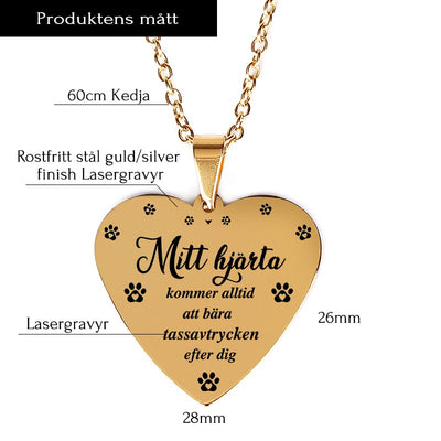 Kundanpassat minneshalsband hjärta - För alltid i mitt hjärta