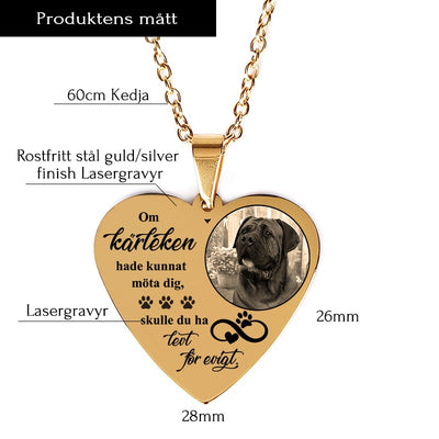 Kundanpassat minneshalsband hjärta - Minne av en vän
