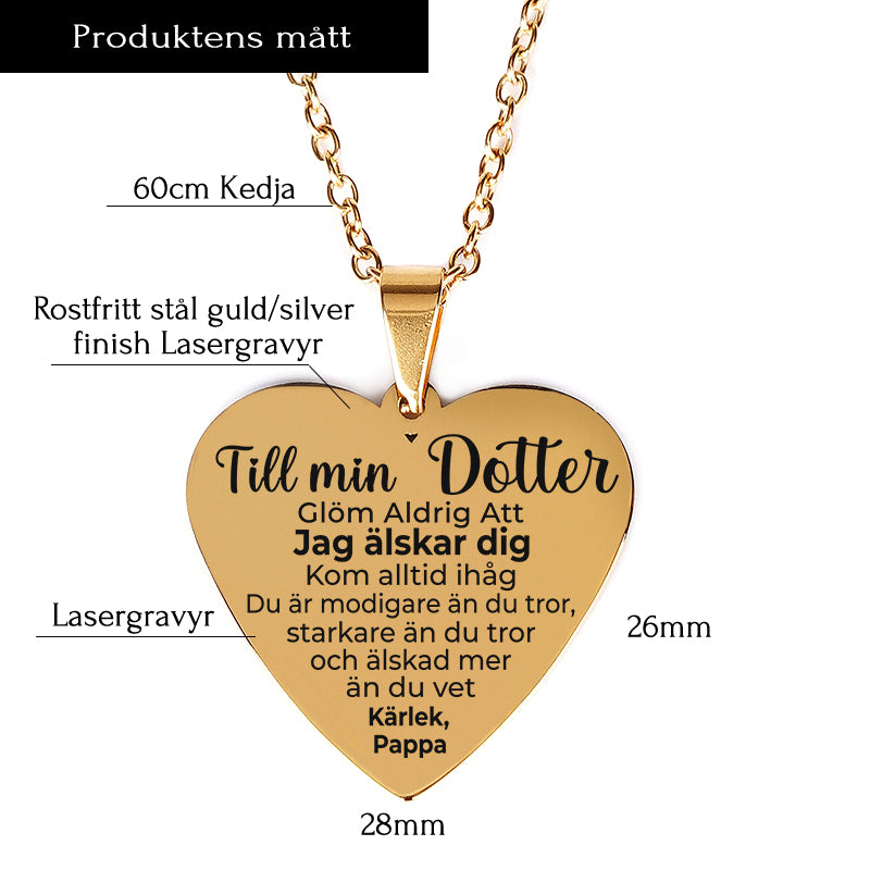Hjärthänge graverat från far till dotter - För bästa dottern