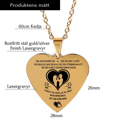 Mitt hjärta i dina händer - Graverat hjärthänge för en älskad
