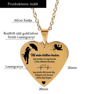 Din kärlek inspirerar - Graverat hjärthänge för en älskad