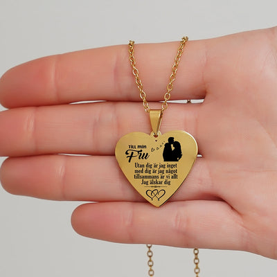 Hjärthänge graverat från man till fru - Min kärlek till dig kommer inte att blekna