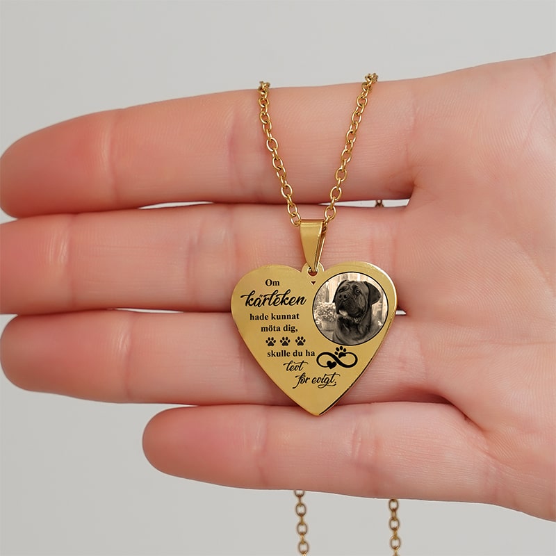 Kundanpassat minneshalsband hjärta - Minne av en vän