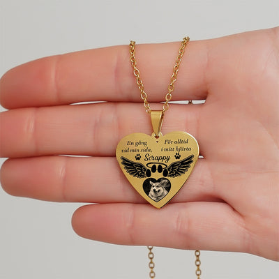 Kundanpassat minneshalsband hjärta - Med minnet av dig