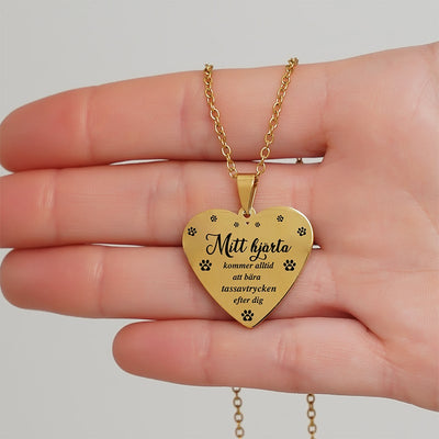 Kundanpassat minneshalsband hjärta - För alltid i mitt hjärta