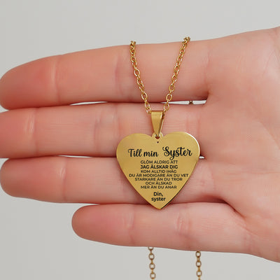 Hjärthänge graverat till syster - För min kära syster