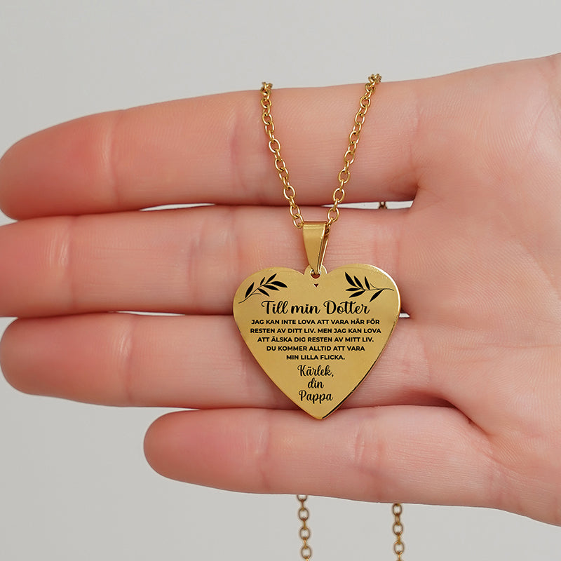 Hjärthänge graverat från far till dotter -  För min underbara dotter