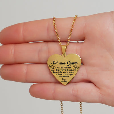 Hjärthänge graverat till syster - För min älskade syster