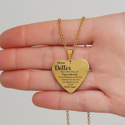 Hjärthänge graverat från far till dotter - För min älskade dotter