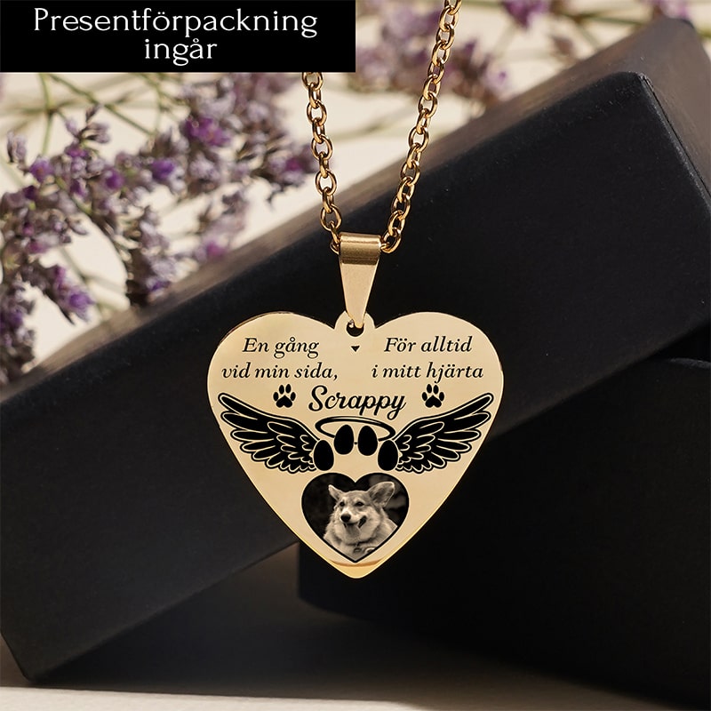 Kundanpassat minneshalsband hjärta - Med minnet av dig