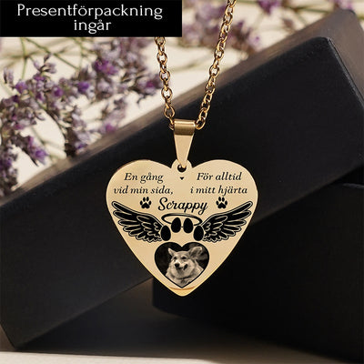 Kundanpassat minneshalsband hjärta - Med minnet av dig