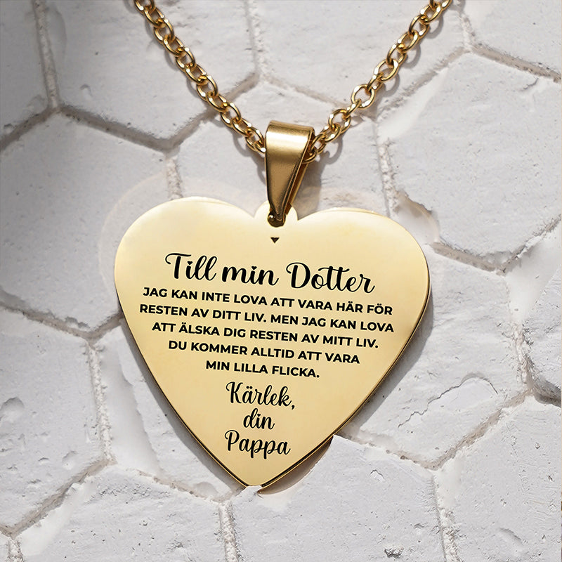 Hjärthänge graverat från far till dotter -   För min skön dotter