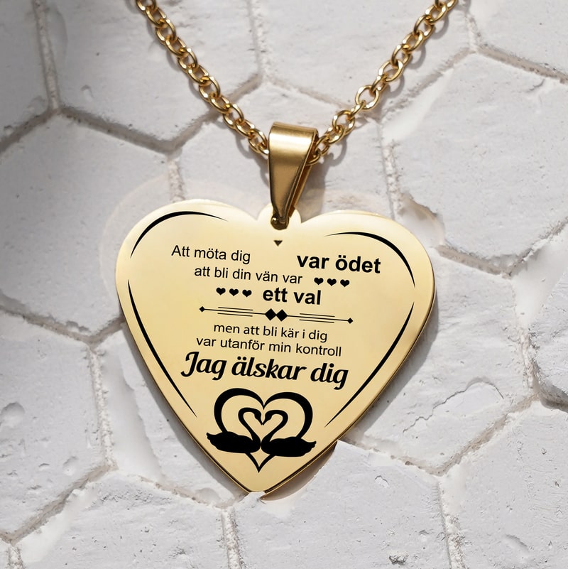 Du bist ein Teil meiner Seele - Graverat hjärthänge för en älskad