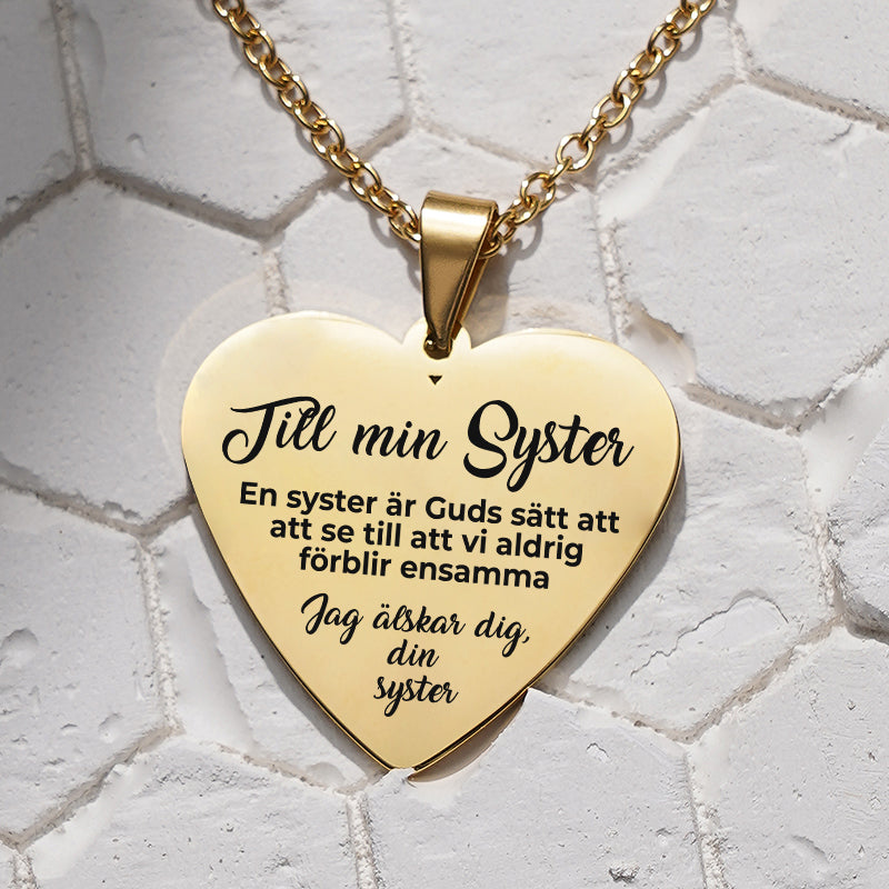 Hjärthänge graverat till syster - Du är min vänlighet